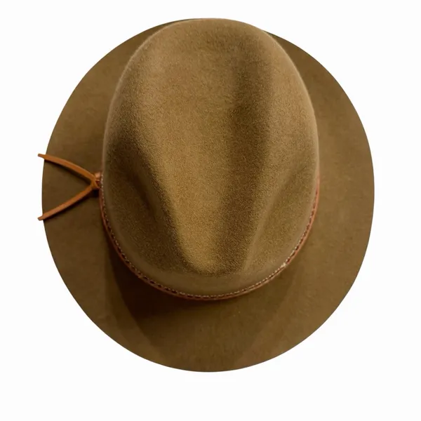 Anna & Ava Women 100%‎ Wool Fedora Hat Brown Western Rancher Wide Brim Boho Fall - Image 5