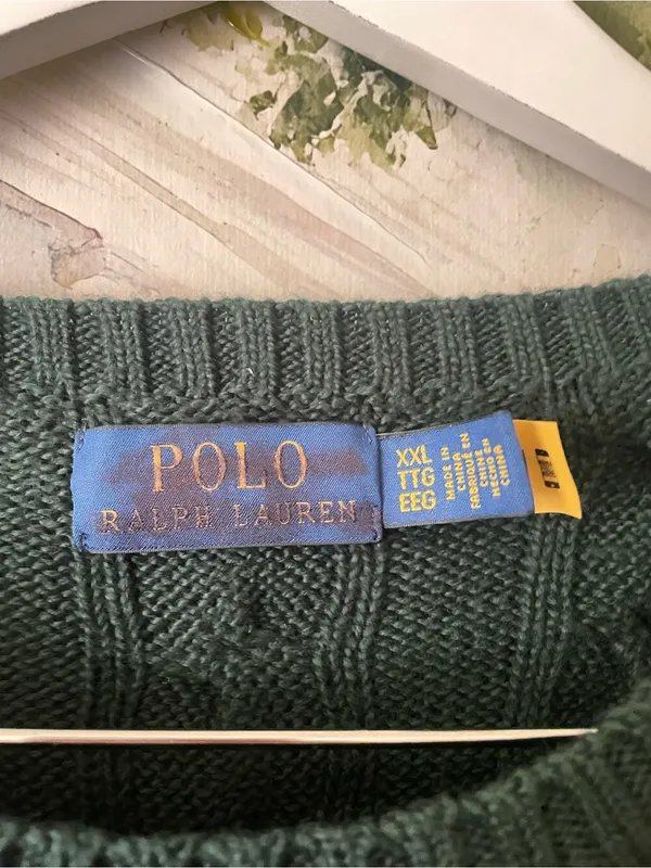 Polo Ralph Lauren Cable Knit Crewneck Sweater Mens XXL Oversized for Women - Image 2