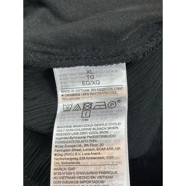 Gap Relaxed Fit Black Crinkle Pull On Elastic Waist Full Length Pants XL NWT - Image 8