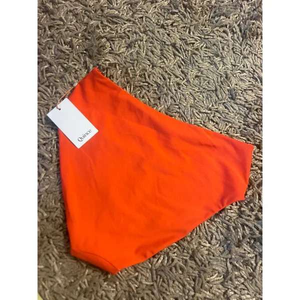 QUINCE High Rise Bikini Bottom Sunset Orange NWT Sz Large L SLOW FASHION - Image 4