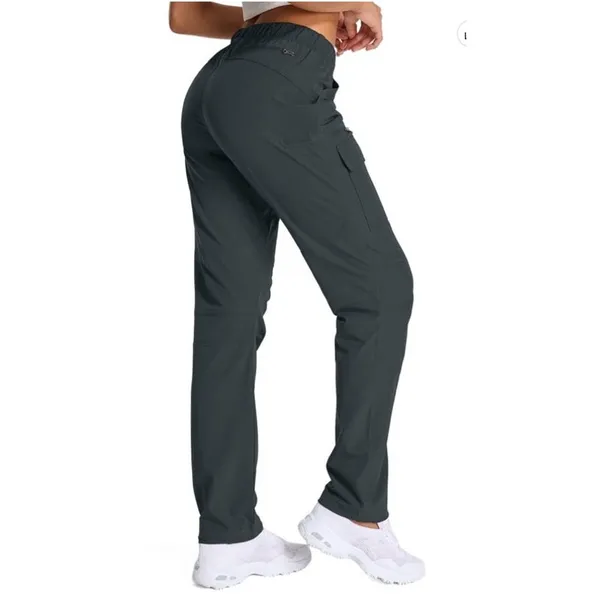 NWT ~ Women's Dark Gray UPF 50+ Quick Dry Breathable Hiking Cargo Pants ~ MEDIUM - Image 2