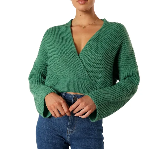 Petal & Pup Brinley Crop Sweater - Green - Large - Image 2