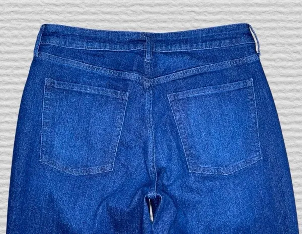 Old Navy WOW Wide Leg Jeans Womens 12 High Rise Dark Blue Denim Stretch Boho - Image 6