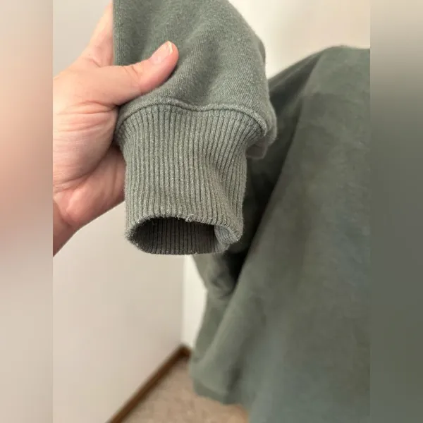 American Eagle Mock Neck Fleece Sweatshirt X-Small Green - Image 6
