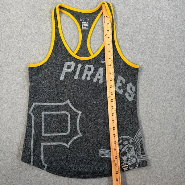Pittsburgh Pirates Nike Women's Medium Athletic Cut Racerback Tank Top MLB Gray - Image 5