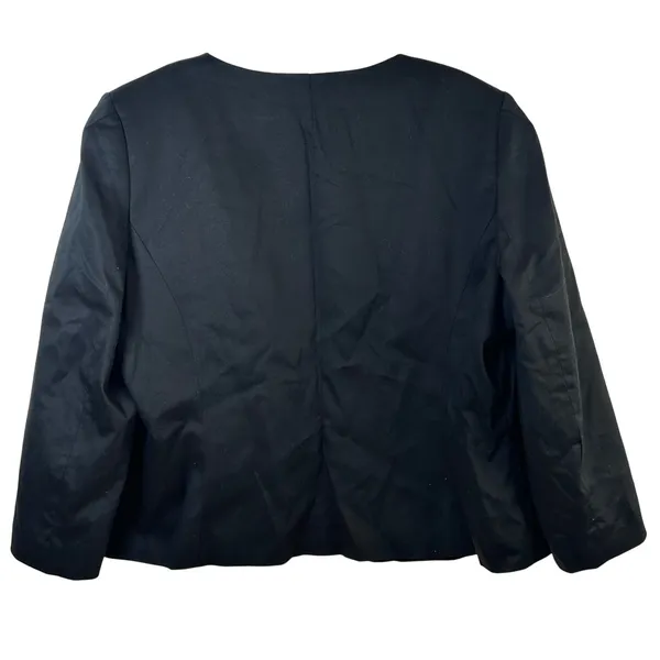 Tahari‎ Arthur S Levine Glenda Black Open Front Blazer Jacket Womens Size 16 NEW - Image 2