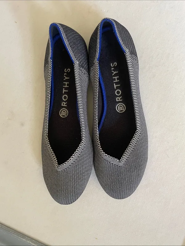 Rothy’s Retired The Flat Black/White Birdseye Print W9.5 Rounded Toe - Image 2