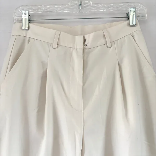 Ronny Kobo Tornby Cream Ivory Wide Leg‎ Pleated High Waisted Trousers XS NWT - Image 7