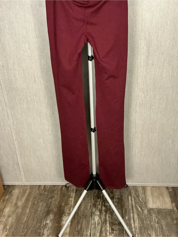 High-Waist Stretch Flare Pants in Burgundy Size Small - Image 9