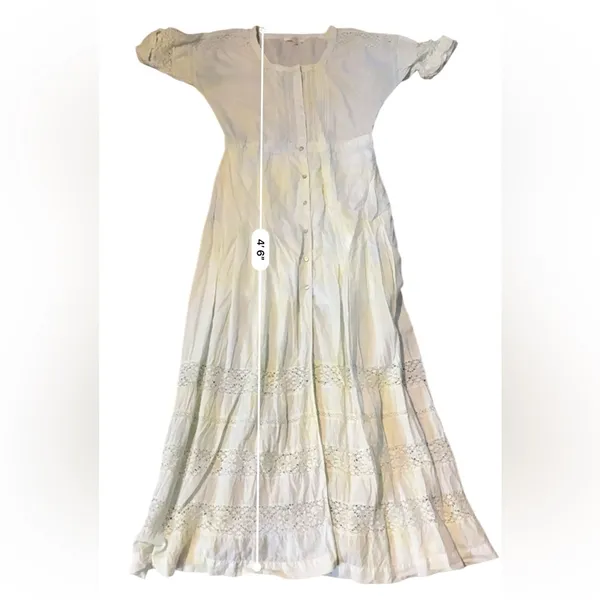LoveShackFancy Edie Dress Women’s Size Medium Green Blue Tie Dye Midi‎ - Image 12