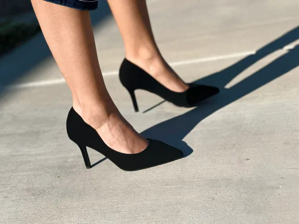 Suede Black Pumps Size 7.5 - Image 2