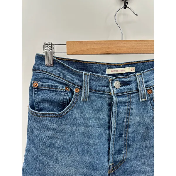 Levi's‎ Womens Jeans Size 27 Ribcage Straight Denim Button Fly High Waisted - Image 6