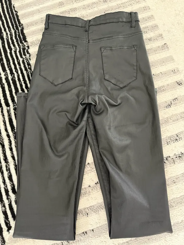 Edikted Leather Flare Pants - Image 2