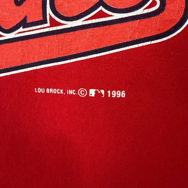 Rare Vintage 90's Genus Cleveland Indians Long Sleeve Shirt Large - Image 6