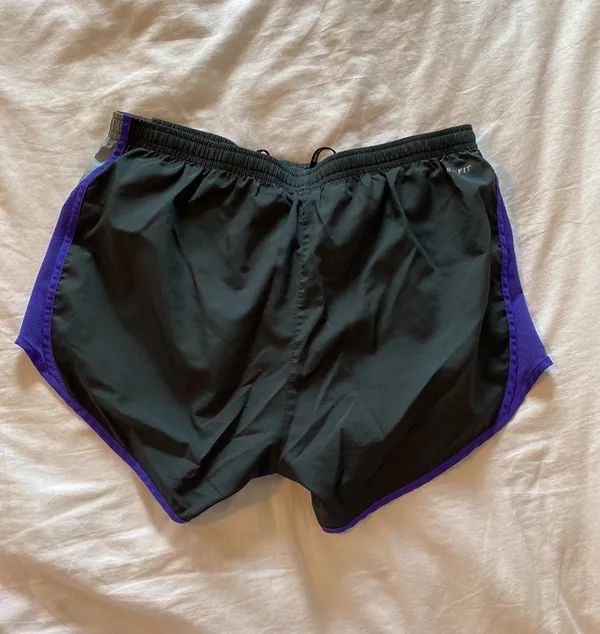 Nike Gray/Purple Running Shorts - Image 2