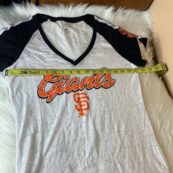 Genuine Merchandise Campus Lifestyle San Francisco Giants Burnout V Neck Top Siz - Image 4