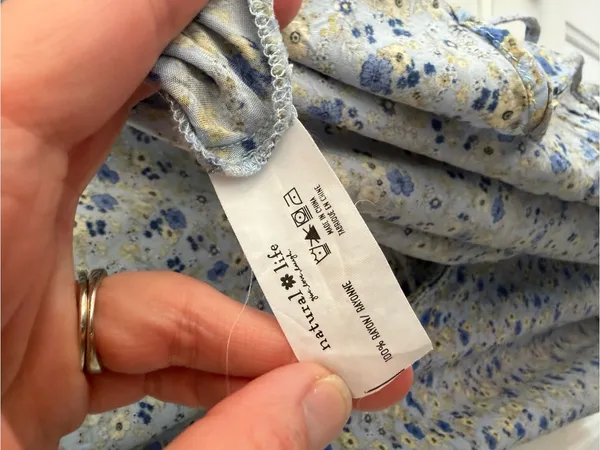 Natural Life Blue Floral Wrap Dress XS Boho Cottagecore Rayon Mini - Image 4