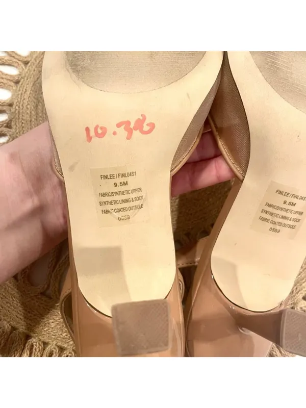 Steve Madden Finlee Mesh Slingback Pumps Size 9.5 Natural - Image 10