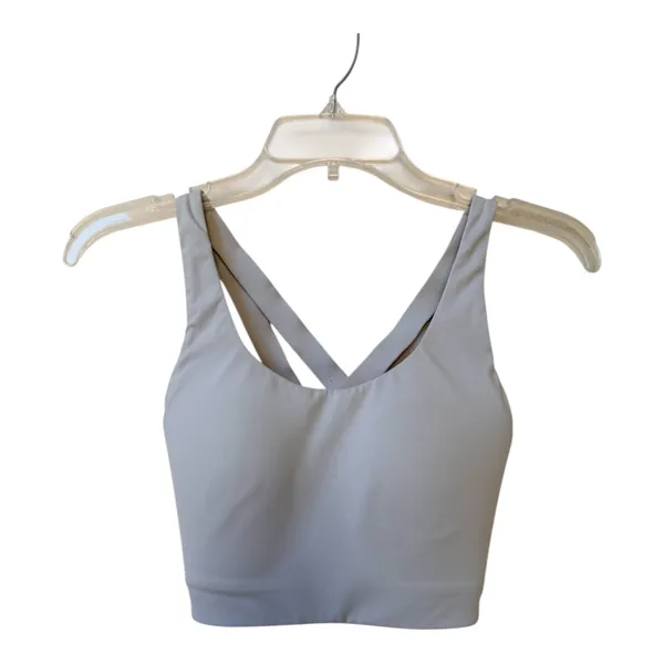 Lululemon Sports Bra 32DD Gray Adjustable Cross Back Excellent Condition - Image 2