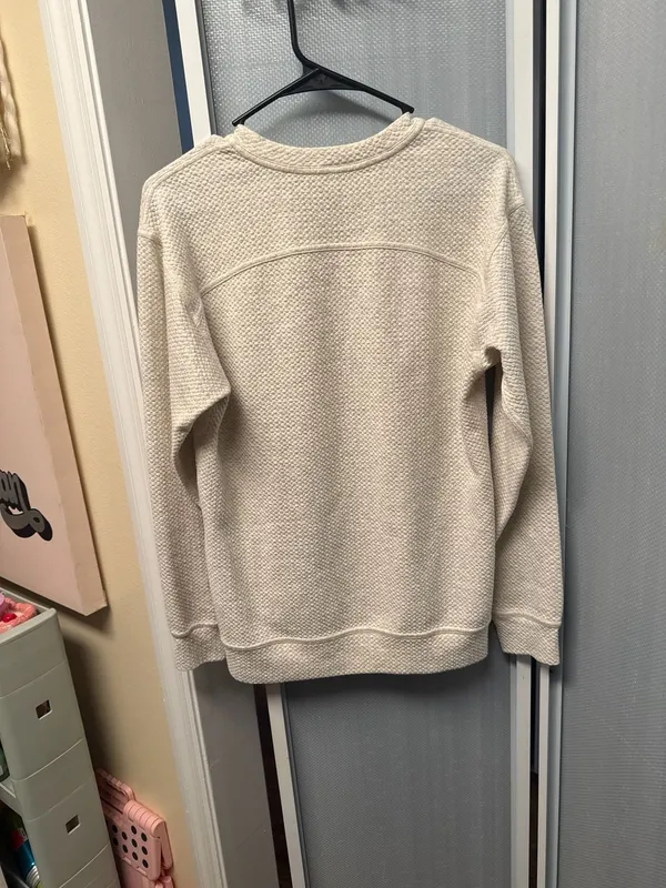 lululemon Textured Crewneck Pullover Sweatshirt White Opal Size 4 - Image 4