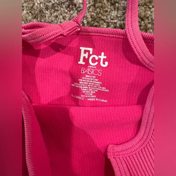 NWT FCT Seamless Ribbed Cami Romper | Size: Small Pink - Image 3