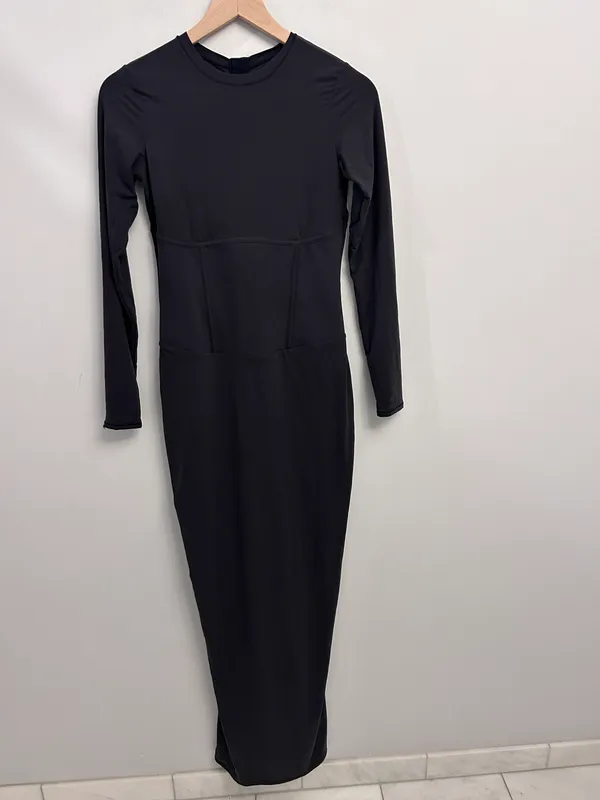 SKIMS Fits Everybody Corset Long Sleeve Dress in Onyx Large Sold Out NWT - Image 6