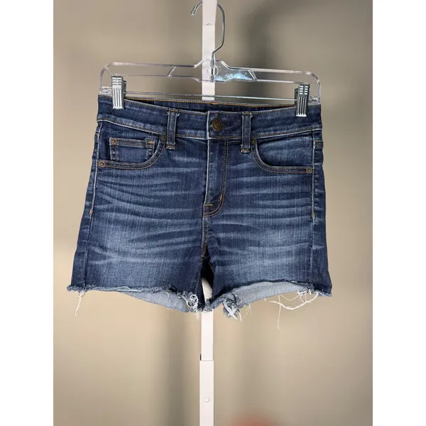 American Eagle High Rise‎ Denim Shorts Raw Hem Stretch Casual Summer 4 - Image 2