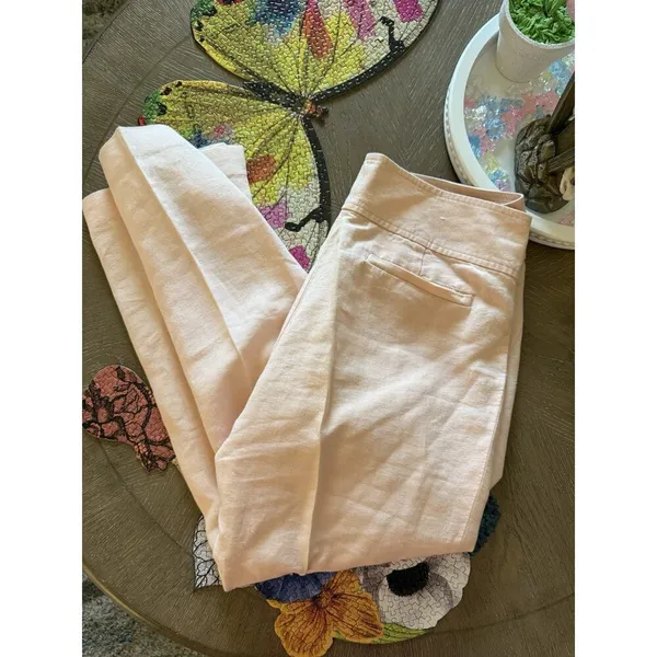 Banana Republic Pants Womens 6 Martin Fit Trouser light Pink 100% Linen - Image 2
