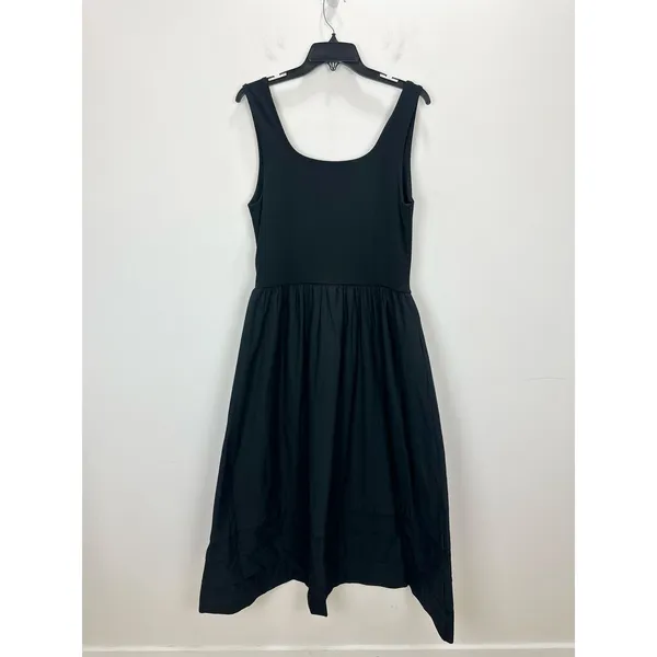 J.Crew Drop Waist Mixy Dress Midi Cotton A Line Retro Minimalist Black Large NWT - Image 11