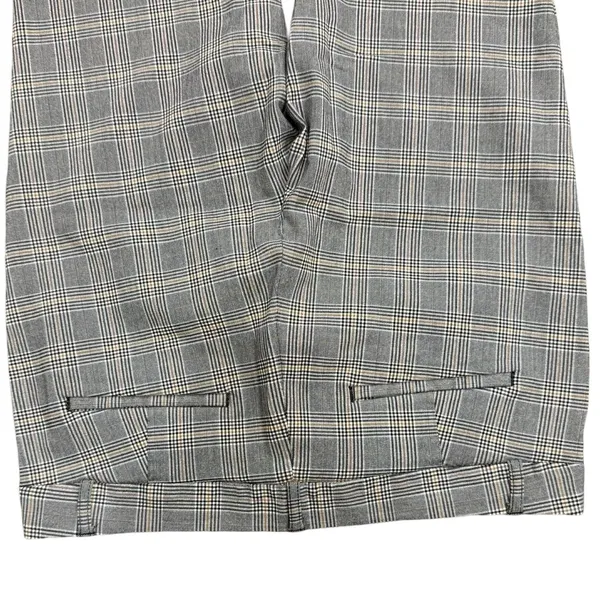 Banana Republic Sloan Plaid Black Tan Slim Leg Trousers Pants size 12 Pockets - Image 11