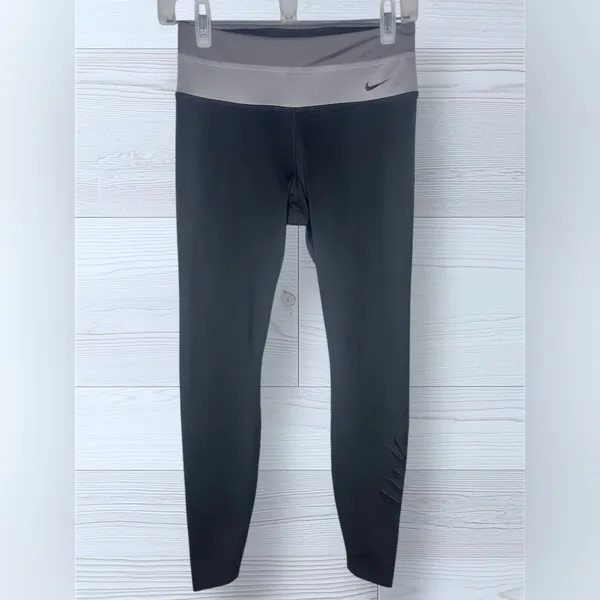 NIKE Women’s Dri Fit Athletic Leggings with Glossy Logo Graphic - Image 2
