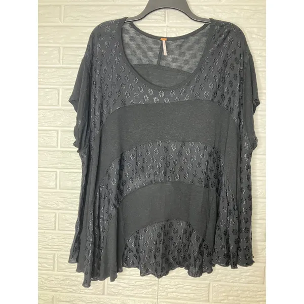 Free People anything & everything black‎ asymmetrical top women's size medium - Image 3