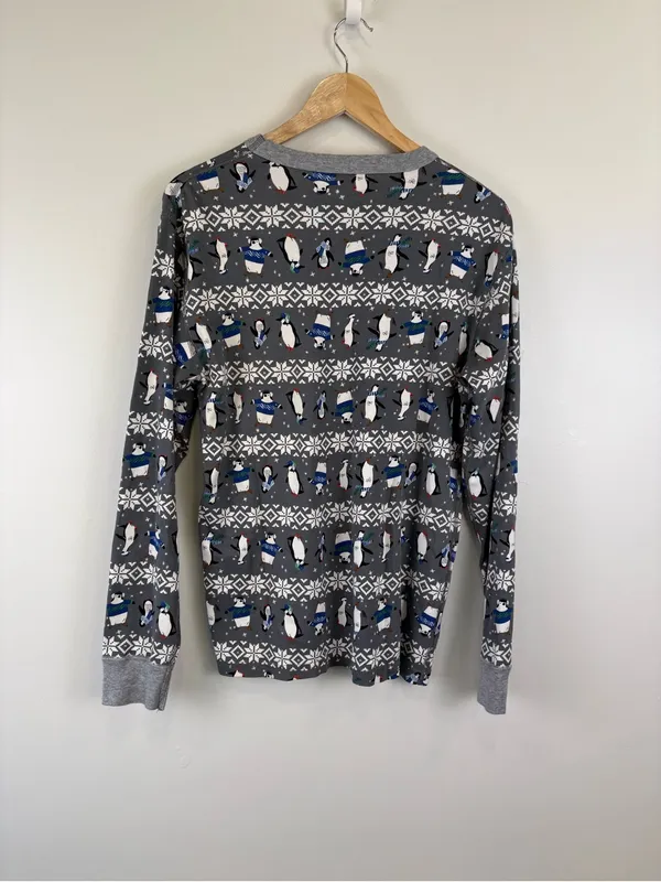 Hanna Andersson Unisex Adult Size Medium Long John Top Winter Penguins 48911 - Image 3