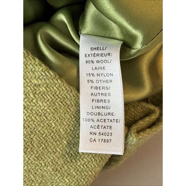 Banana Republic Wool Blazer‎ Jacket Womens Sz XS Green Career Business Pea Coat - Image 12