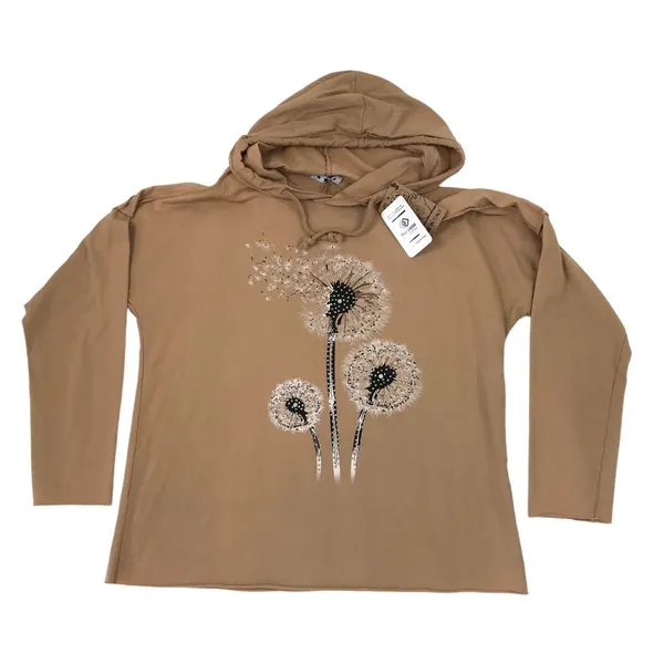 MODA LUCIDO Italian Hoodie Women L Crystal Embroidered Fairy Boho Retro Y2K NWT - Image 4