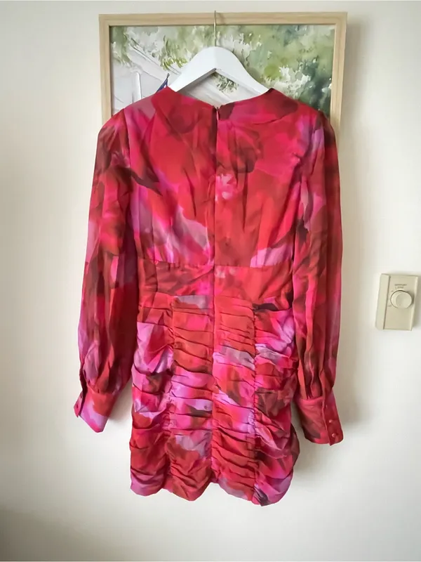Runaway Lizbeth Ruched Long Sleeve Mini Floral Dress Size Small US 4 Hello Molly - Image 7