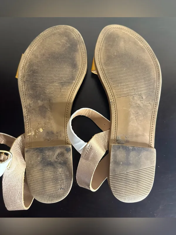 Steve Madden Yellow Front-Strap Sandals with Neutral Wrap Straps - Image 8