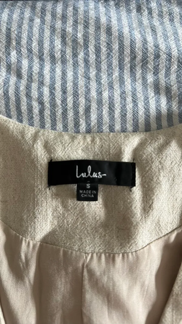 Lulus Cropped Linen Vest Top - Image 4