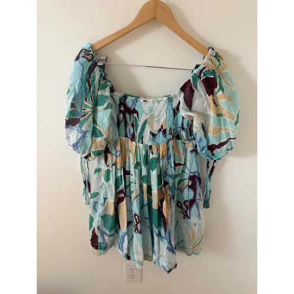 Poupette St. Barth Puff Sleeve Mini Dress Size Medium - Image 4
