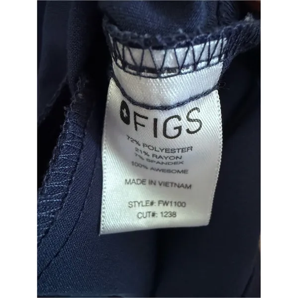 FIGS Casma Scrub Top Navy Blue Short Sleeve Medical Uniform Size Medium FW1100 - Image 3