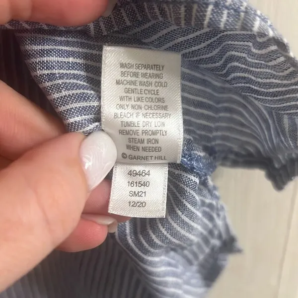 ✨Garnet Hill Easy Linen Button-Down Striped Sz 2 Tank✨ - Image 9