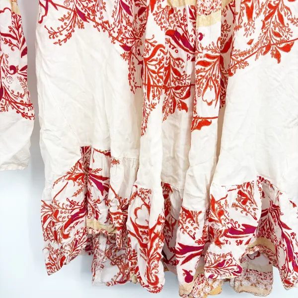 Free People Womens Sunset Dream Printed Boho Hippie Bell Sleeve Tunic Top Size S - Image 4