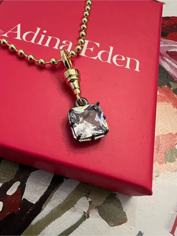 Revolve x Adina Eden Square Encased Statement Necklace Charm - Image 4