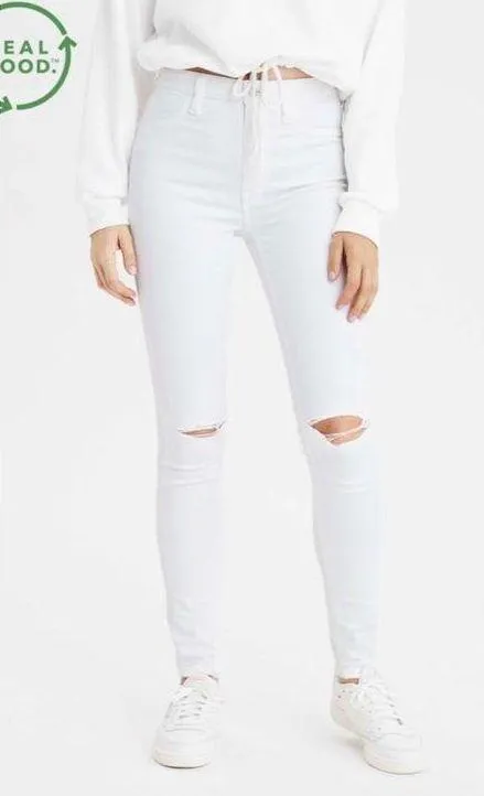American Eagle White  jeans long - Image 3