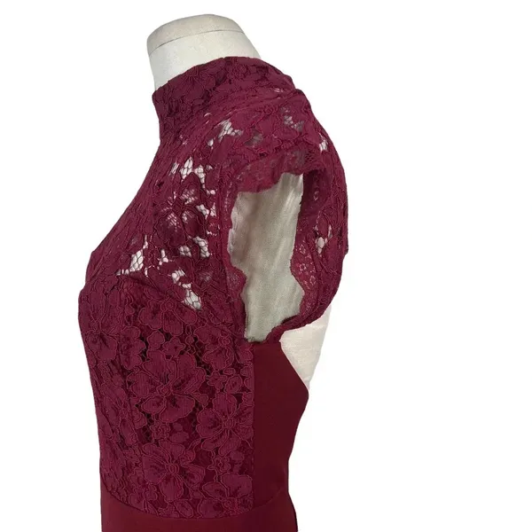 Lulus Crazy About You Burgundy Backless Lace‎ Maxi Dress Size Medium - Image 6
