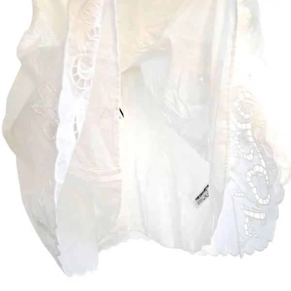Zara NWT Cotton Eyelet Embroidered V-Neck Mini Halter Dress Lined Size M - Image 12