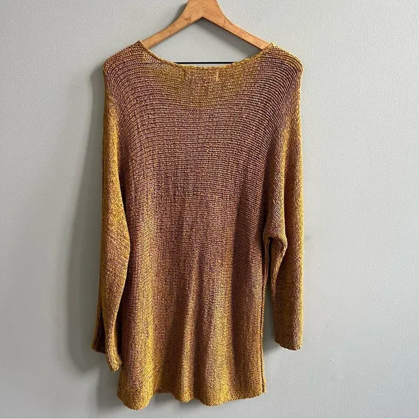 Free People Beach Naomi Tunic Sweater Swim Cover Up Mustard Yellow Gold Medium - Image 5