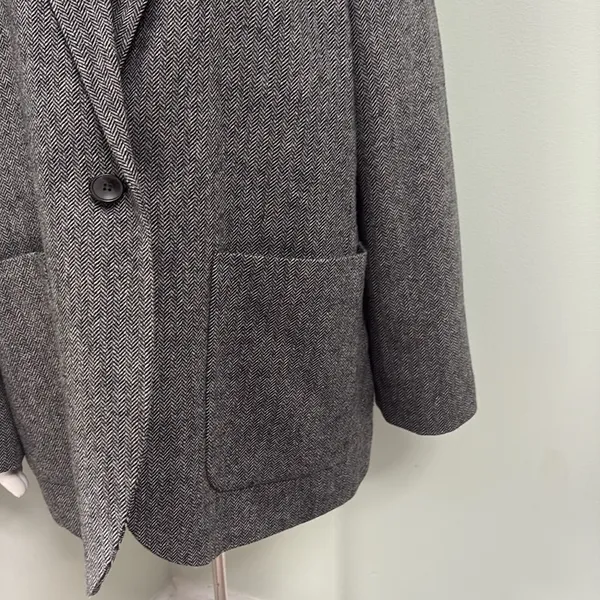 Madewell Larson Herringbone Blazer XXL - Image 7