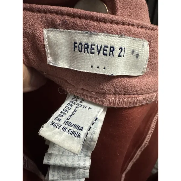 Forever 21 Women's Faux Suede Mini Skirt High Waist, PinkBlush -PRELOVED- Size S - Image 5