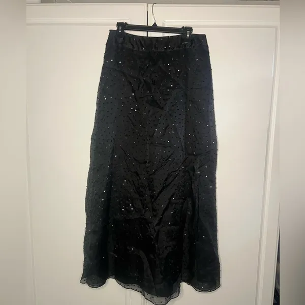 Tahari 100% Silk Beaded Maxi Skirt - Image 5